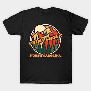 Vintage China Grove, North Carolina Mountain Hiking Souvenir T-Shirt